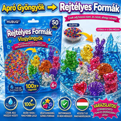 PKNEW®🫧 Varázslatos Meglepetés Vízgyöngyök🌈 – Vízben növekvő, színes és áttetsző figurák kreatív játékhoz, érzékszervi felfedezéshez és közös családi élményekhez 💕