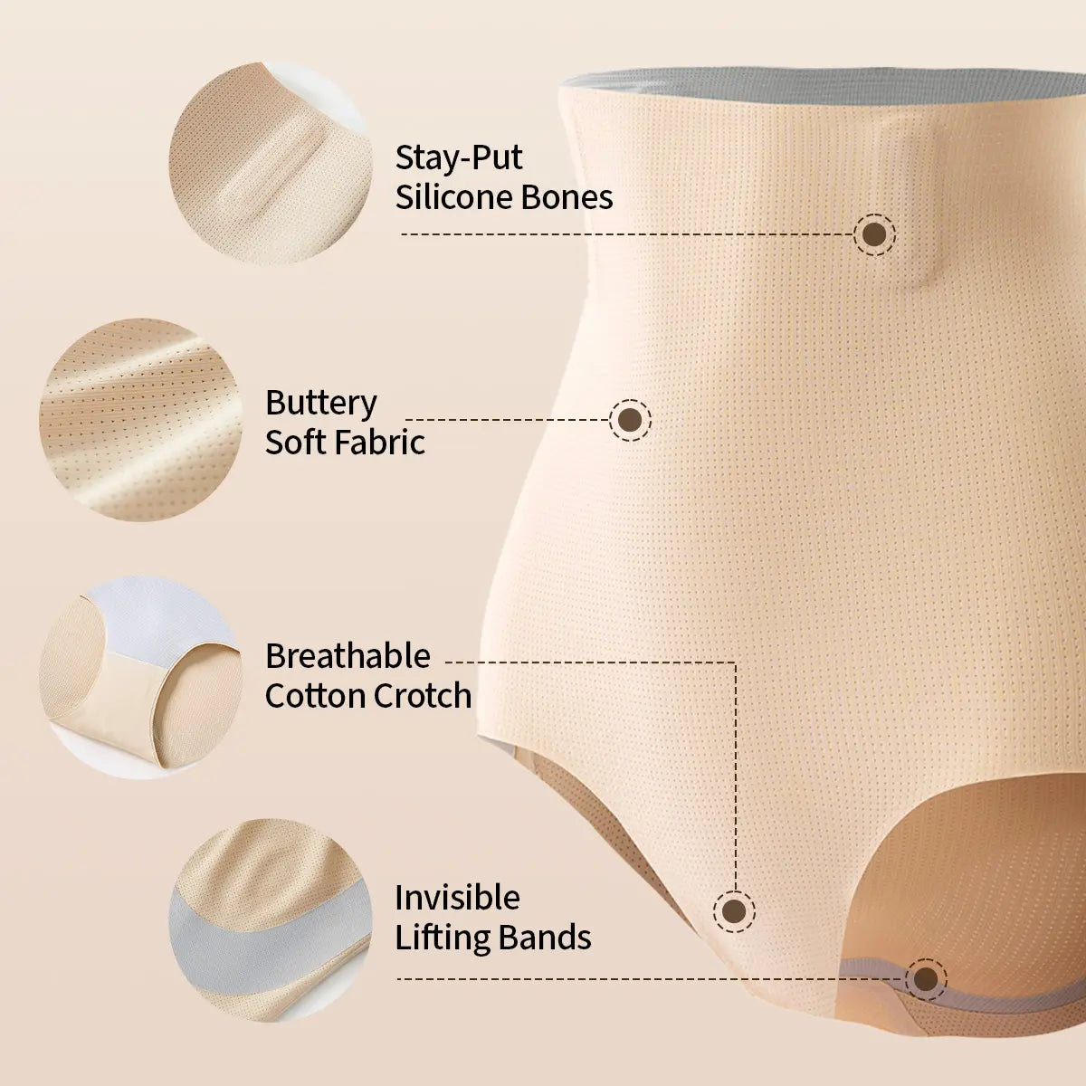 Tummy Control Shapewear Shorts for Women Seamless High Waist Body Shaper