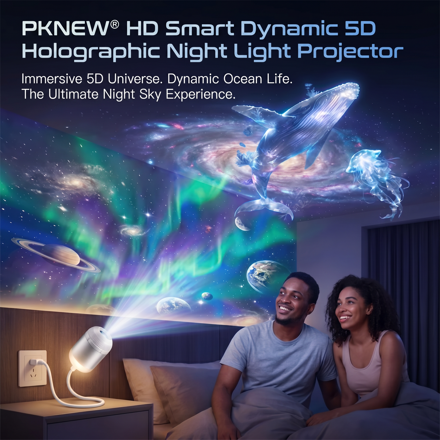 PKNEW® 🍊NEXT-GEN SMART PROJECTION HD Smart Dynamic 5D Holographic Night Light Projector💫