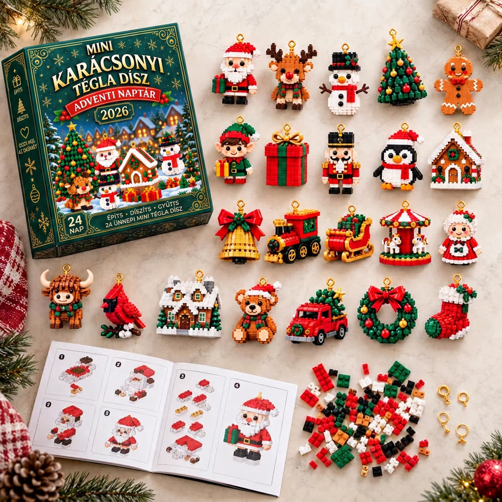 🎅🔥 Utolsó nap a féláras ajánlatra! 🍈 Építőelemekből álló karácsonyi visszaszámláló adventi naptár az egész családnak 🎄 Tökéletes a karácsonyfa díszítésére.