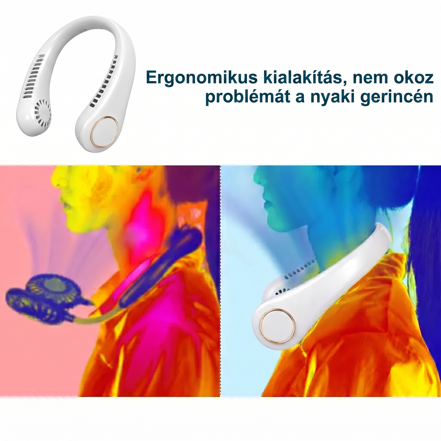 ❄️PKNEW® Személyes nyakventilátor, csendes 360°-os hűtés😄, lapát nélküli személyi ventilátor, hands-free hűtés kültéri és irodai használatra