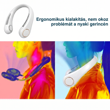 ❄️PKNEW® Személyes nyakventilátor, csendes 360°-os hűtés😄, lapát nélküli személyi ventilátor, hands-free hűtés kültéri és irodai használatra