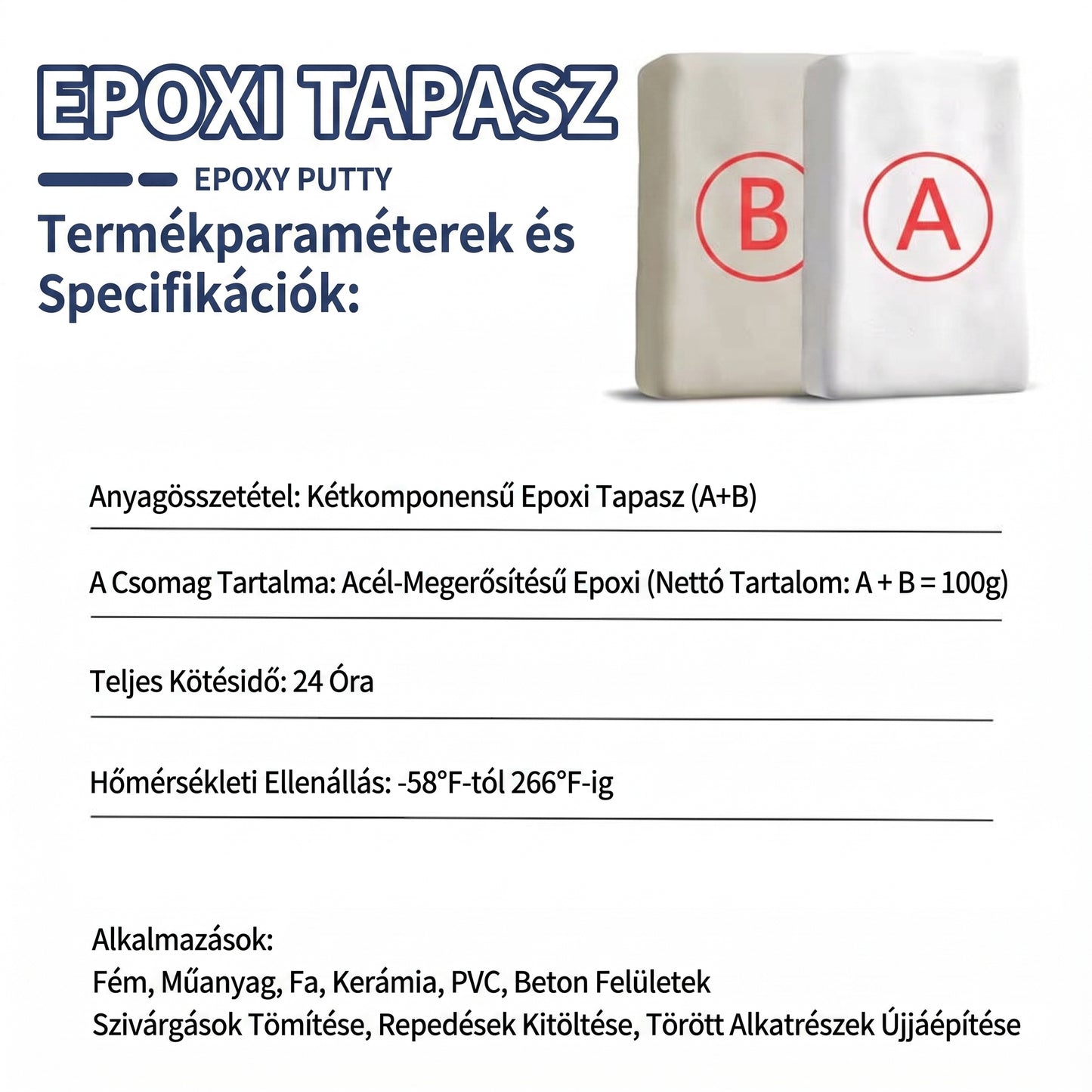 PKNEW® Acélerősítésű epoxi javítógyurma  — Univerzális ragasztó fémhez, fához és műanyaghoz❤️‍🔥