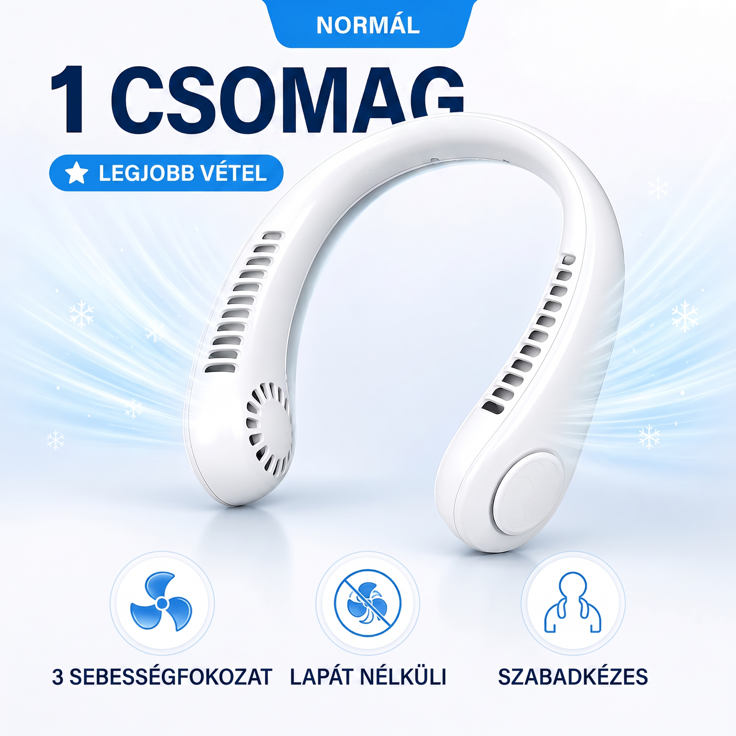 ❄️PKNEW® Személyes nyakventilátor, csendes 360°-os hűtés😄, lapát nélküli személyi ventilátor, hands-free hűtés kültéri és irodai használatra