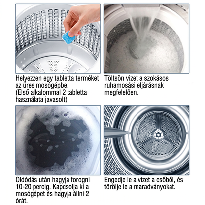 PKNEW®🫧 Mosógéptisztító tabletták🍈 - Segítenek mélyen eltávolítani a lerakódásokat, a mosószermaradványokat és a kellemetlen szagokat bonyolult szétszerelés nélkül 💙