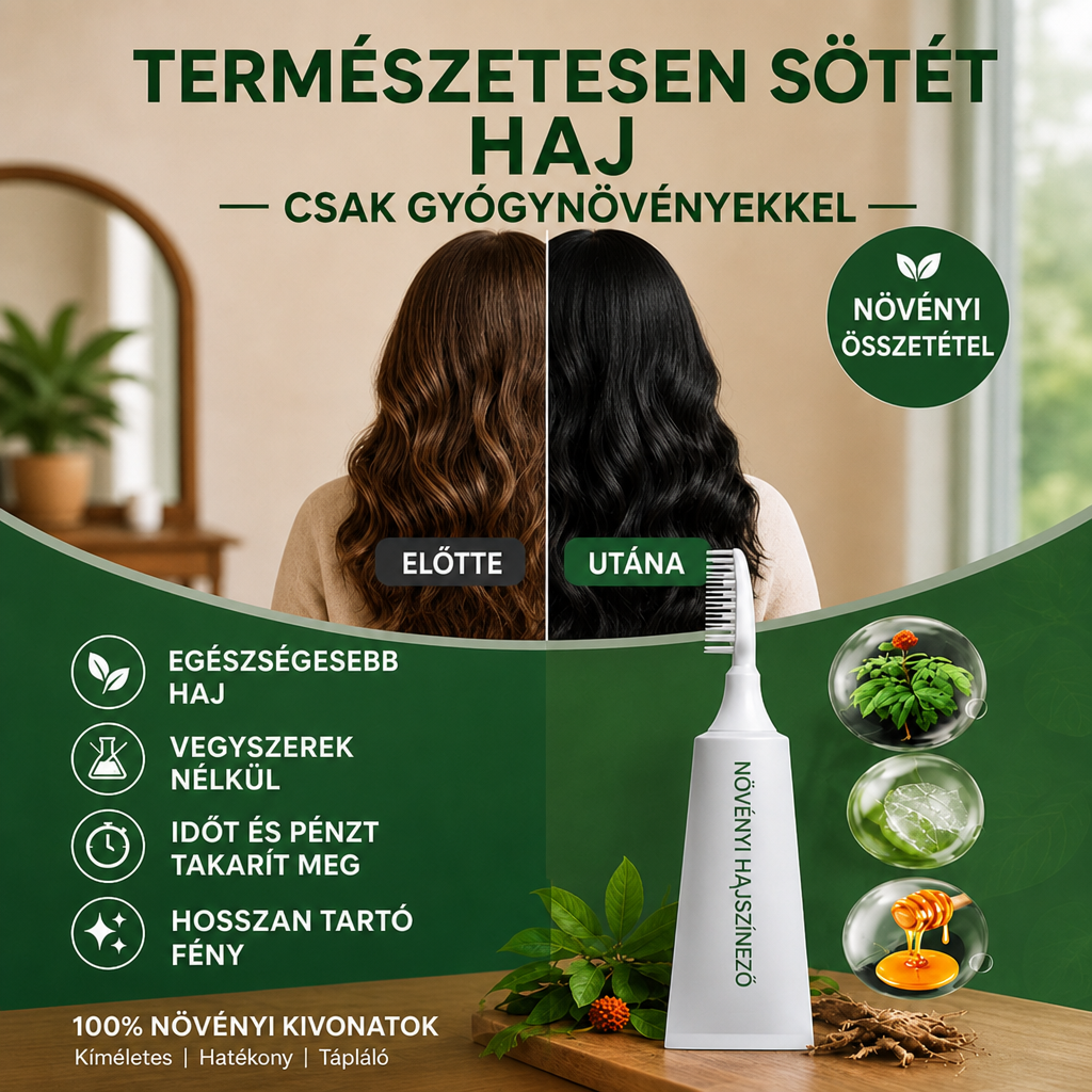 🌿 Vitalisys® 🍇gyógynövényes hajfestő fésű – egyszerűbb út a sötétebb, ápolt hajhoz 🖤