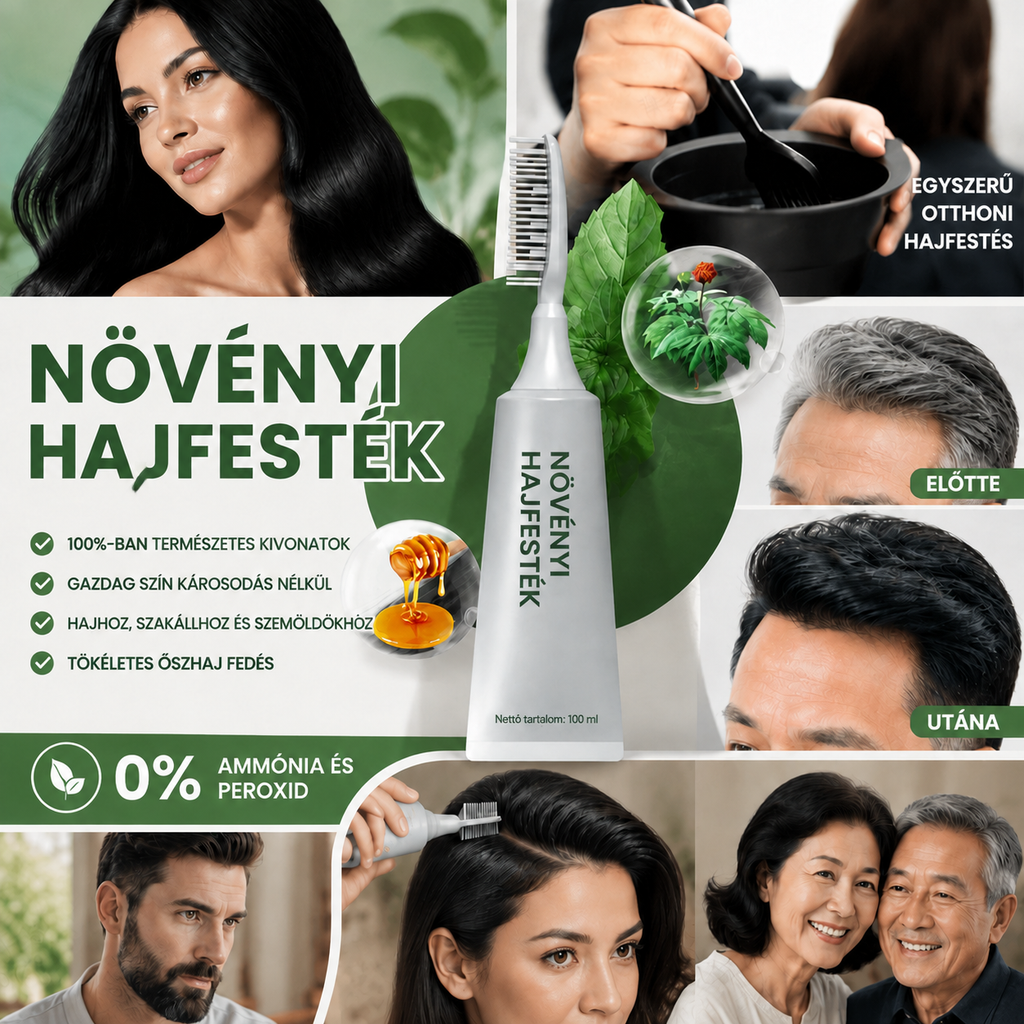 🌿 Vitalisys® 🍇gyógynövényes hajfestő fésű – egyszerűbb út a sötétebb, ápolt hajhoz 🖤