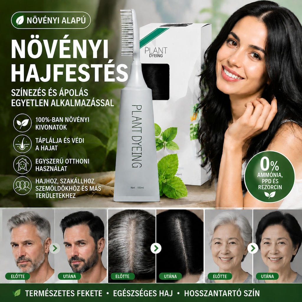 🌿 Vitalisys® 🍇gyógynövényes hajfestő fésű – egyszerűbb út a sötétebb, ápolt hajhoz 🖤