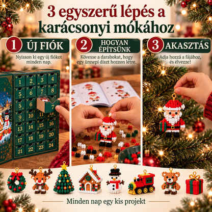 🎅🔥 Utolsó nap a féláras ajánlatra! 🍈 Építőelemekből álló karácsonyi visszaszámláló adventi naptár az egész családnak 🎄 Tökéletes a karácsonyfa díszítésére.