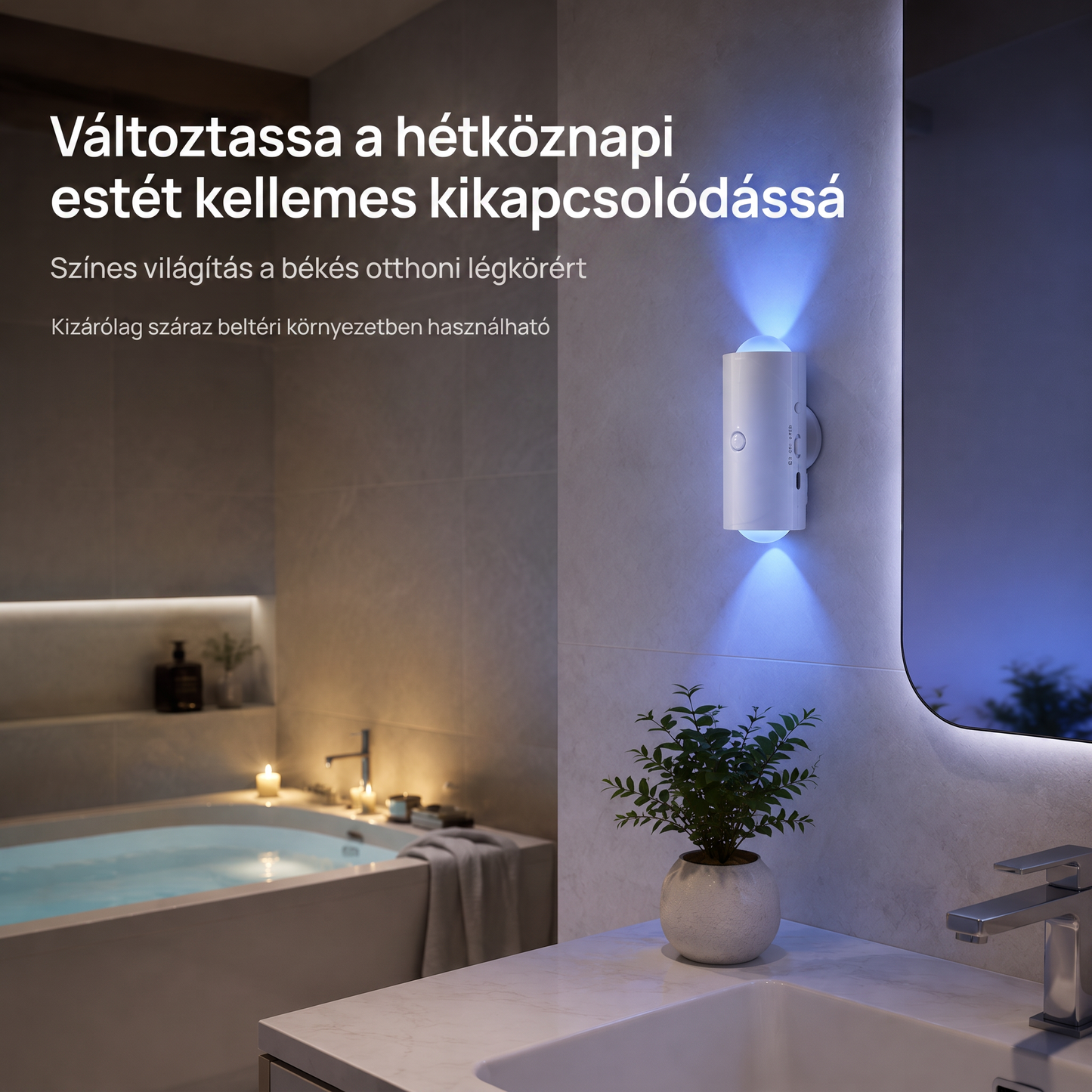 PKNEW® 🍇 Okos, kétirányú RGB éjszakai fény mozgásérzékelővel 🌈 - automatikus világítás, mágneses rögzítés fúrás nélkül és USB-C töltés hálószobába, előszobába és lépcsőházba ✨