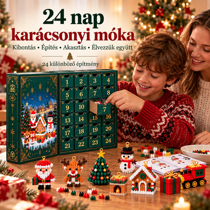 🎅🔥 Utolsó nap a féláras ajánlatra! 🍈 Építőelemekből álló karácsonyi visszaszámláló adventi naptár az egész családnak 🎄 Tökéletes a karácsonyfa díszítésére.