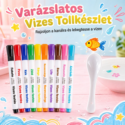 LEFUN® 🪄 Varázslatos, vízben lebegő filctollak gyerekeknek ✨ – Készíts olyan rajzokat, amelyek életre kelnek a vízben, és változtasd a rajzolást varázslatos játékká!
