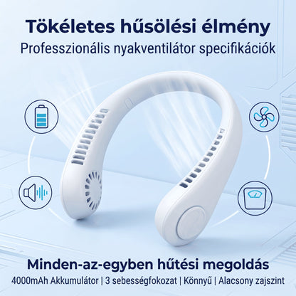 ❄️PKNEW® Személyes nyakventilátor, csendes 360°-os hűtés😄, lapát nélküli személyi ventilátor, hands-free hűtés kültéri és irodai használatra