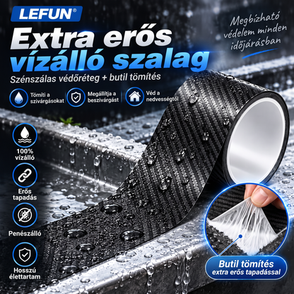 LEFUN® 💧 Extra erős, vízálló szalag 🍇– Karbon védőréteg + butil tömítés szivárgás és nedvesség ellen