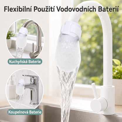 PKNEW® Filtrační sáčky na vodovodní baterii – 50ks jednorázové bavlněné filtry na pitnou vodu pro čistší vodu, omezení stříkající vody a ochranu před usazeninami 🚰