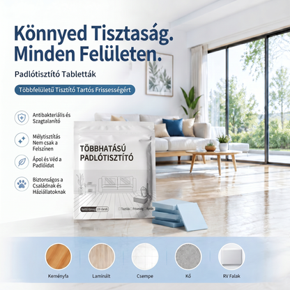PKNEW®🌊 Oldódó tisztító tabletták 💧– Többfelületű tisztítószer keményfához, laminált padlóhoz, csempe- és lakóautó-falakhoz. Antibakteriális, szagtalanító és ápoló hatás 💕