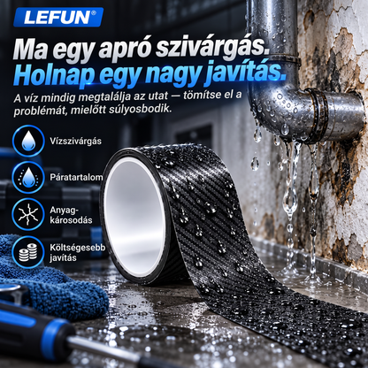 LEFUN® 💧 Extra erős, vízálló szalag 🍇– Karbon védőréteg + butil tömítés szivárgás és nedvesség ellen