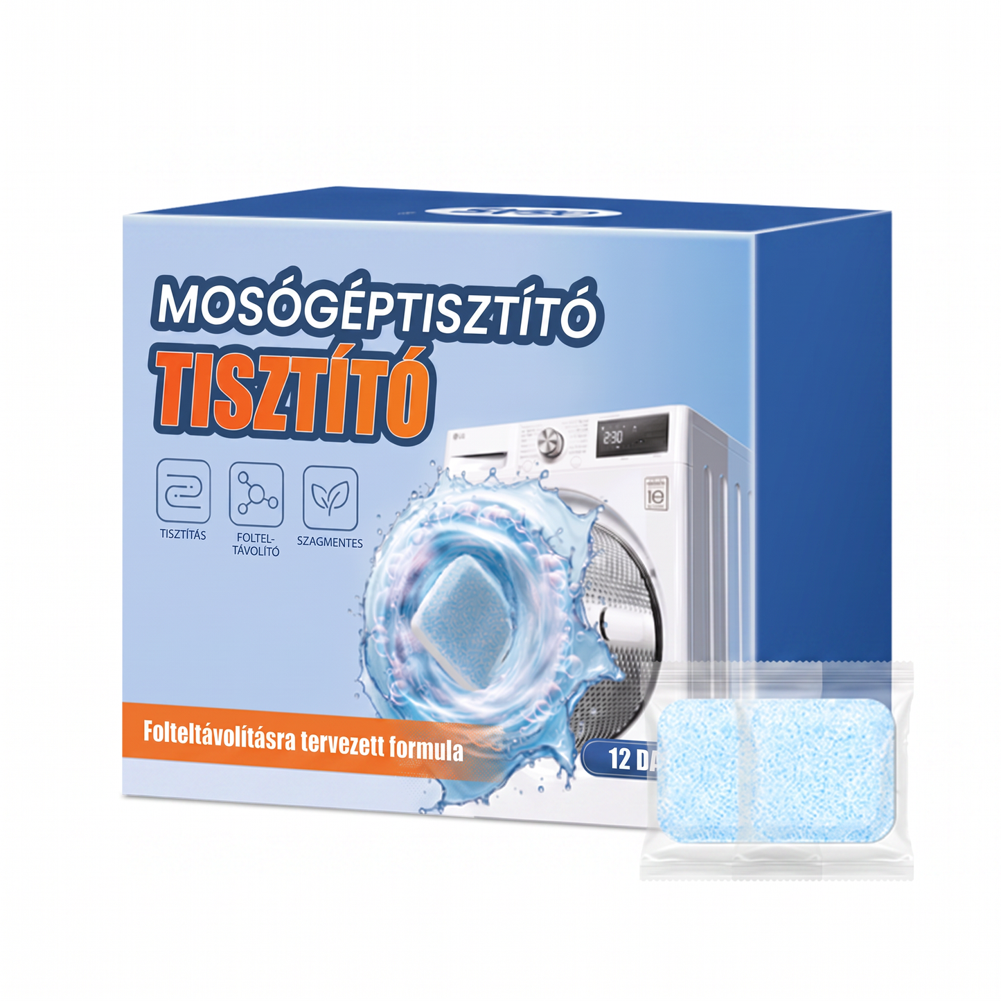 PKNEW®🫧 Mosógéptisztító tabletták🍈 - Segítenek mélyen eltávolítani a lerakódásokat, a mosószermaradványokat és a kellemetlen szagokat bonyolult szétszerelés nélkül 💙