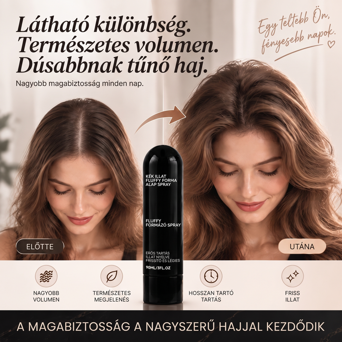 Vitalisys® 🍇Fluffy Hair Shaping Spray – Könnyed, dúsító spray a hajtövek megemeléséért és a természetes mozgásért, őszibarack illattal 💎