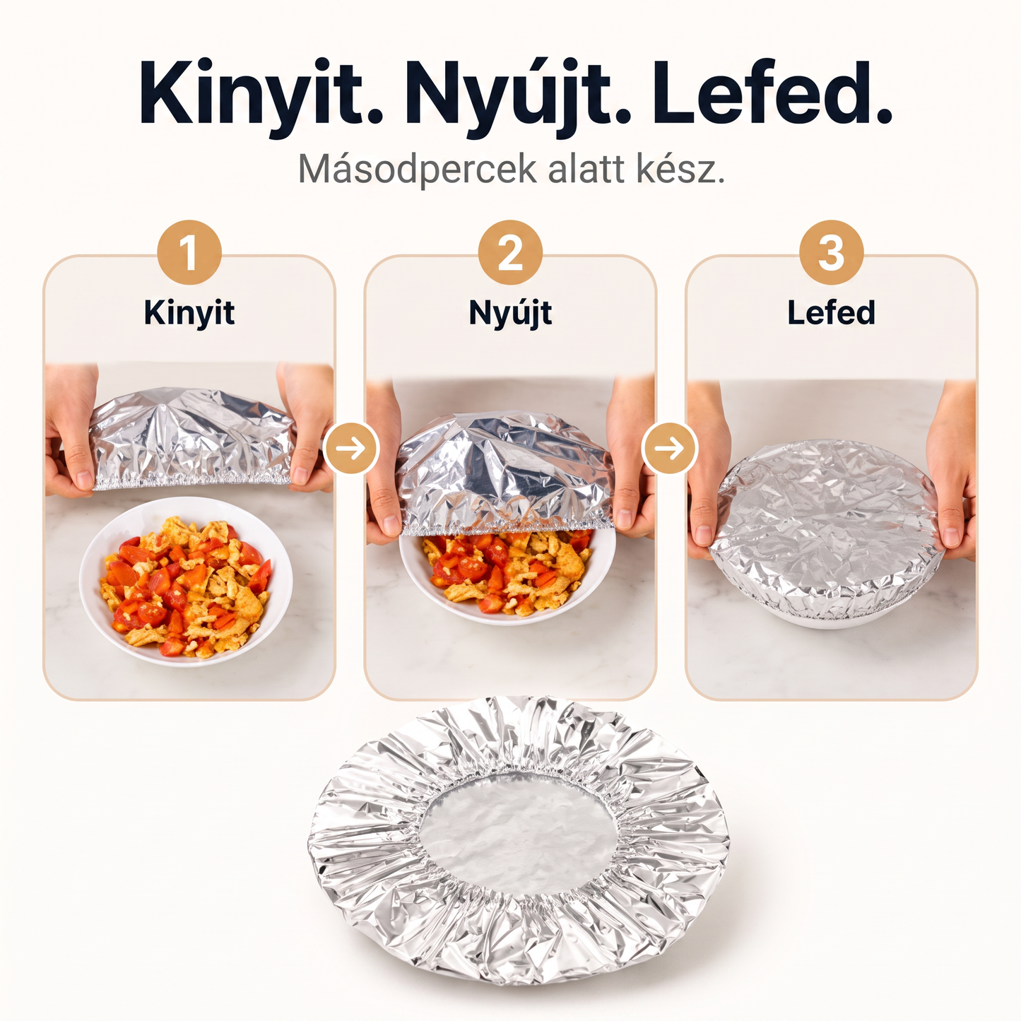 PKNEW® Összecsukható alumíniumfóliás ételfedő 🍈 | Tartsa ételeit melegen, frissen és védve az ecetmuslicáktól 🔥