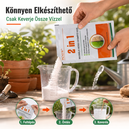 PKNEW® 🌿 Granulált 2 az 1-ben gyomirtó Max Power 🍇- látható hatás már 6 óra alatt, könnyen vízben keverhető és célzottan használható fugákon, ösvényeken, kerítéseken és kavicsos területeken
