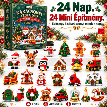 🎅🔥 Utolsó nap a féláras ajánlatra! 🍈 Építőelemekből álló karácsonyi visszaszámláló adventi naptár az egész családnak 🎄 Tökéletes a karácsonyfa díszítésére.