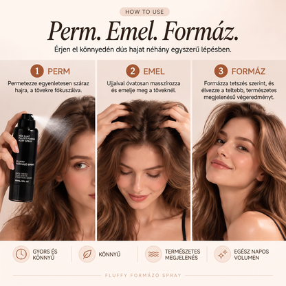 Vitalisys® 🍇Fluffy Hair Shaping Spray – Könnyed, dúsító spray a hajtövek megemeléséért és a természetes mozgásért, őszibarack illattal 💎