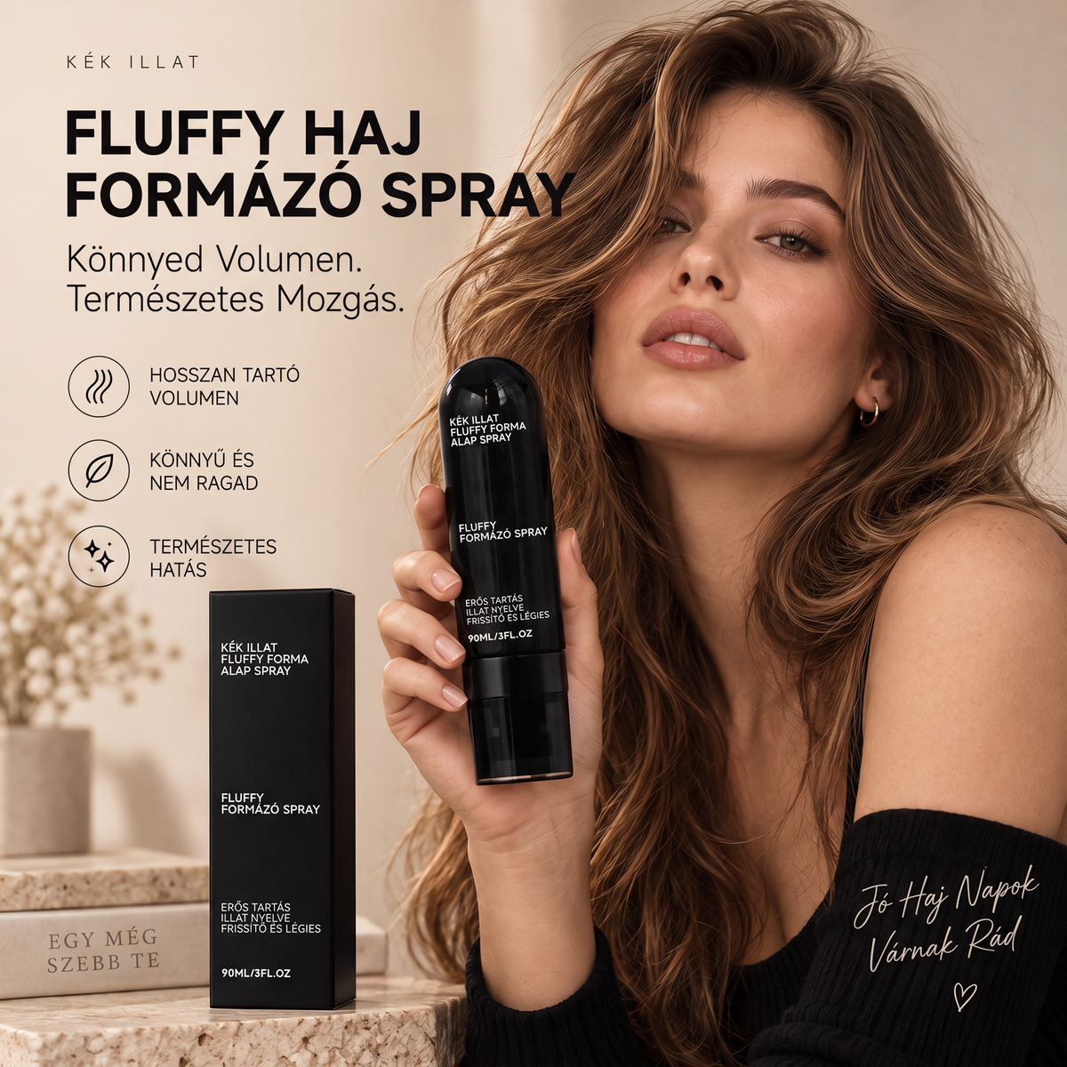 Vitalisys® 🍇Fluffy Hair Shaping Spray – Könnyed, dúsító spray a hajtövek megemeléséért és a természetes mozgásért, őszibarack illattal 💎