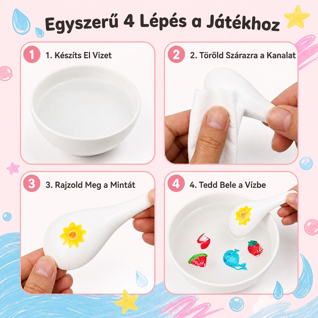 LEFUN® 🪄 Varázslatos, vízben lebegő filctollak gyerekeknek ✨ – Készíts olyan rajzokat, amelyek életre kelnek a vízben, és változtasd a rajzolást varázslatos játékká!