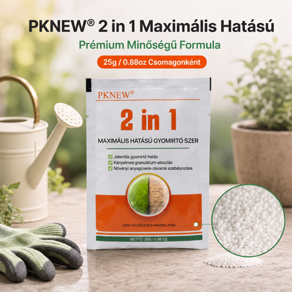 PKNEW® 🌿 Granulált 2 az 1-ben gyomirtó Max Power 🍇- látható hatás már 6 óra alatt, könnyen vízben keverhető és célzottan használható fugákon, ösvényeken, kerítéseken és kavicsos területeken