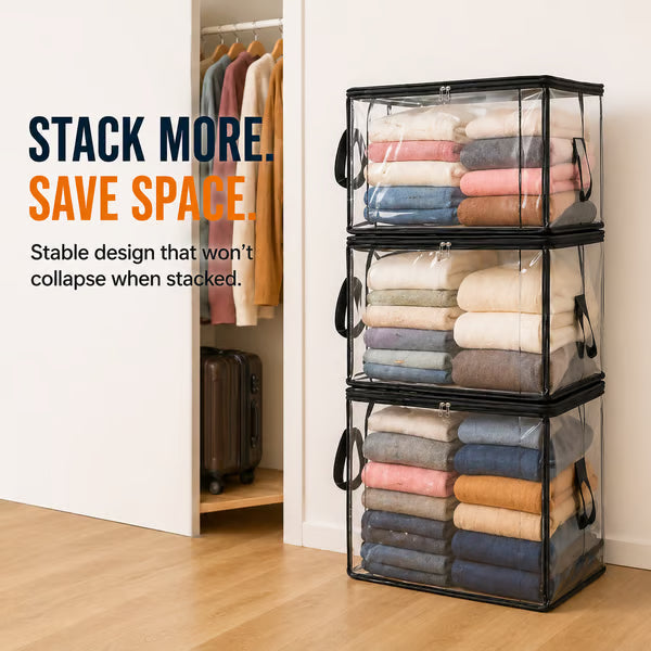⏰🔥LIMITED TIME 40% OFF! 🏠 Transparent Large-Capacity Dustproof & Moisture-Proof Storage Bag – Perfect for Clothes, Toys, Books & More ✨-Navalonixcosh®