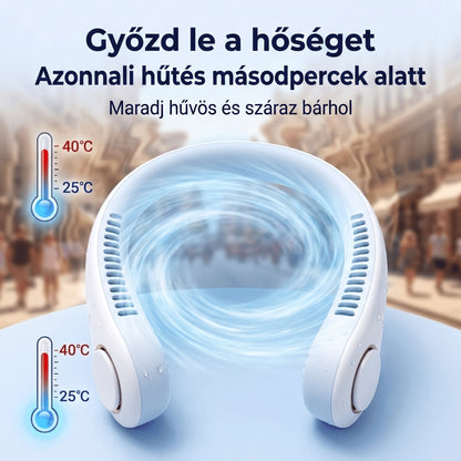 ❄️PKNEW® Személyes nyakventilátor, csendes 360°-os hűtés😄, lapát nélküli személyi ventilátor, hands-free hűtés kültéri és irodai használatra