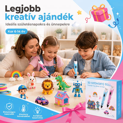 70% KEDVEZMÉNY MA🎃PKNEW® 3D nyomtatótoll gyerekeknek - Alacsony hőmérsékleten is biztonságos, nem mérgező és környezetbarát filament, serkenti a kreativitást