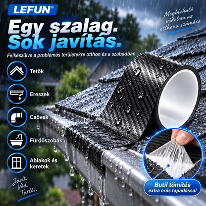 LEFUN® 💧 Extra erős, vízálló szalag 🍇– Karbon védőréteg + butil tömítés szivárgás és nedvesség ellen