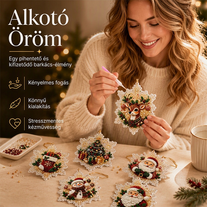 🎄 Korlátozott ideig 55% kedvezmény 🍈 Karácsonyi DIY festhető lógó dísz szett 💎