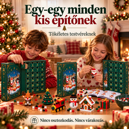 🎅🔥 Utolsó nap a féláras ajánlatra! 🍈 Építőelemekből álló karácsonyi visszaszámláló adventi naptár az egész családnak 🎄 Tökéletes a karácsonyfa díszítésére.