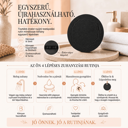 🚿 Mélytisztító hámlasztó testradírozó párna – Gyengéden távolítja el az elhalt hámsejteket & SPA fürdőszivacs 💖