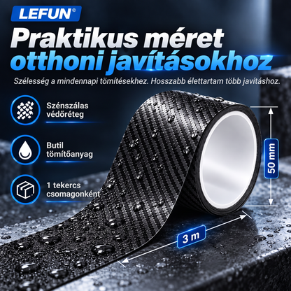 LEFUN® 💧 Extra erős, vízálló szalag 🍇– Karbon védőréteg + butil tömítés szivárgás és nedvesség ellen