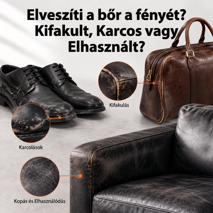 PKNEW®🎨 Intenzív Bőr Színhelyreállító Balzsam✨ – Felfrissíti a kifakult megjelenést, egységesíti a színt és segít elfedni a cipők, ülések, kézitáskák és autósülések karcolásait 💕