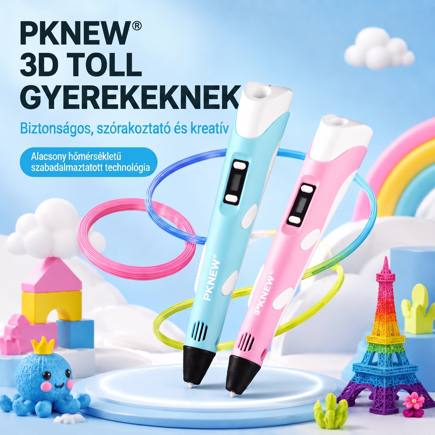 70% KEDVEZMÉNY MA🎃PKNEW® 3D nyomtatótoll gyerekeknek - Alacsony hőmérsékleten is biztonságos, nem mérgező és környezetbarát filament, serkenti a kreativitást