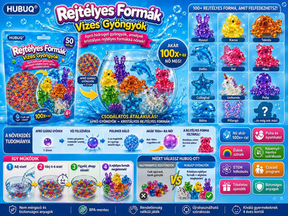 PKNEW®🫧 Varázslatos Meglepetés Vízgyöngyök🌈 – Vízben növekvő, színes és áttetsző figurák kreatív játékhoz, érzékszervi felfedezéshez és közös családi élményekhez 💕