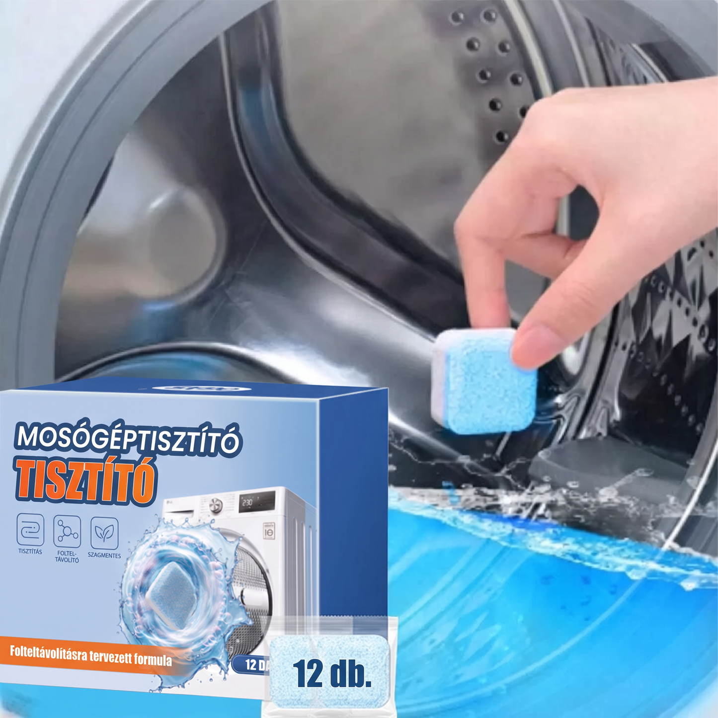 PKNEW®🫧 Mosógéptisztító tabletták🍈 - Segítenek mélyen eltávolítani a lerakódásokat, a mosószermaradványokat és a kellemetlen szagokat bonyolult szétszerelés nélkül 💙