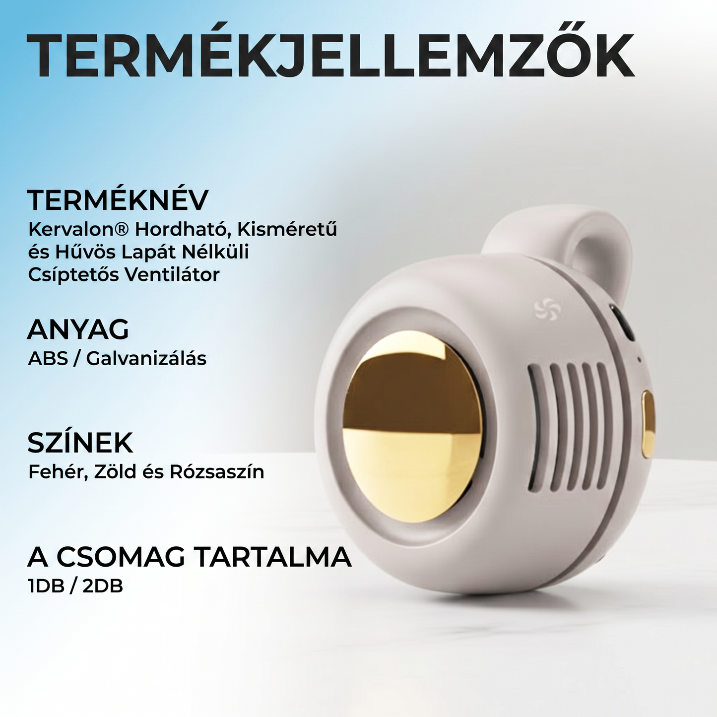 PKNEW®🍈 Személyi Hordozható Légkondicionáló – 360°-os Hűtés, Szabad Kezekkel!