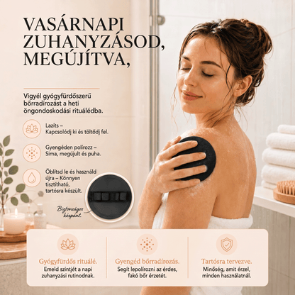 🚿 Mélytisztító hámlasztó testradírozó párna – Gyengéden távolítja el az elhalt hámsejteket & SPA fürdőszivacs 💖