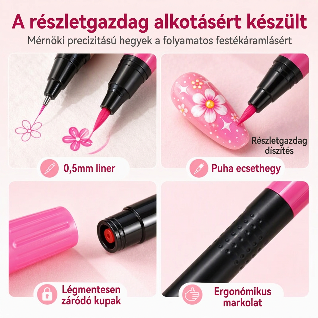 UTOLSÓ NAP · 50% KEDVEZMÉNY 🌈 24 színű kétvégű körömdíszítő toll készlet 💕