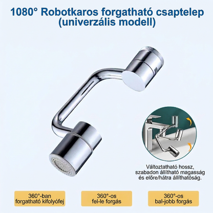PKNEW®1080°🌟 FORGATHATÓ CSAPFEJ🍇: 3 csukló, 2 vízsugár mód & felszerelés 2 perc alatt!🛠️ Varázsolja régi csaptelepét modern csodává! 🌊