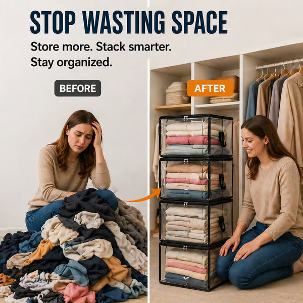 ⏰🔥LIMITED TIME 40% OFF! 🏠 Transparent Large-Capacity Dustproof & Moisture-Proof Storage Bag – Perfect for Clothes, Toys, Books & More ✨-Navalonixcosh®