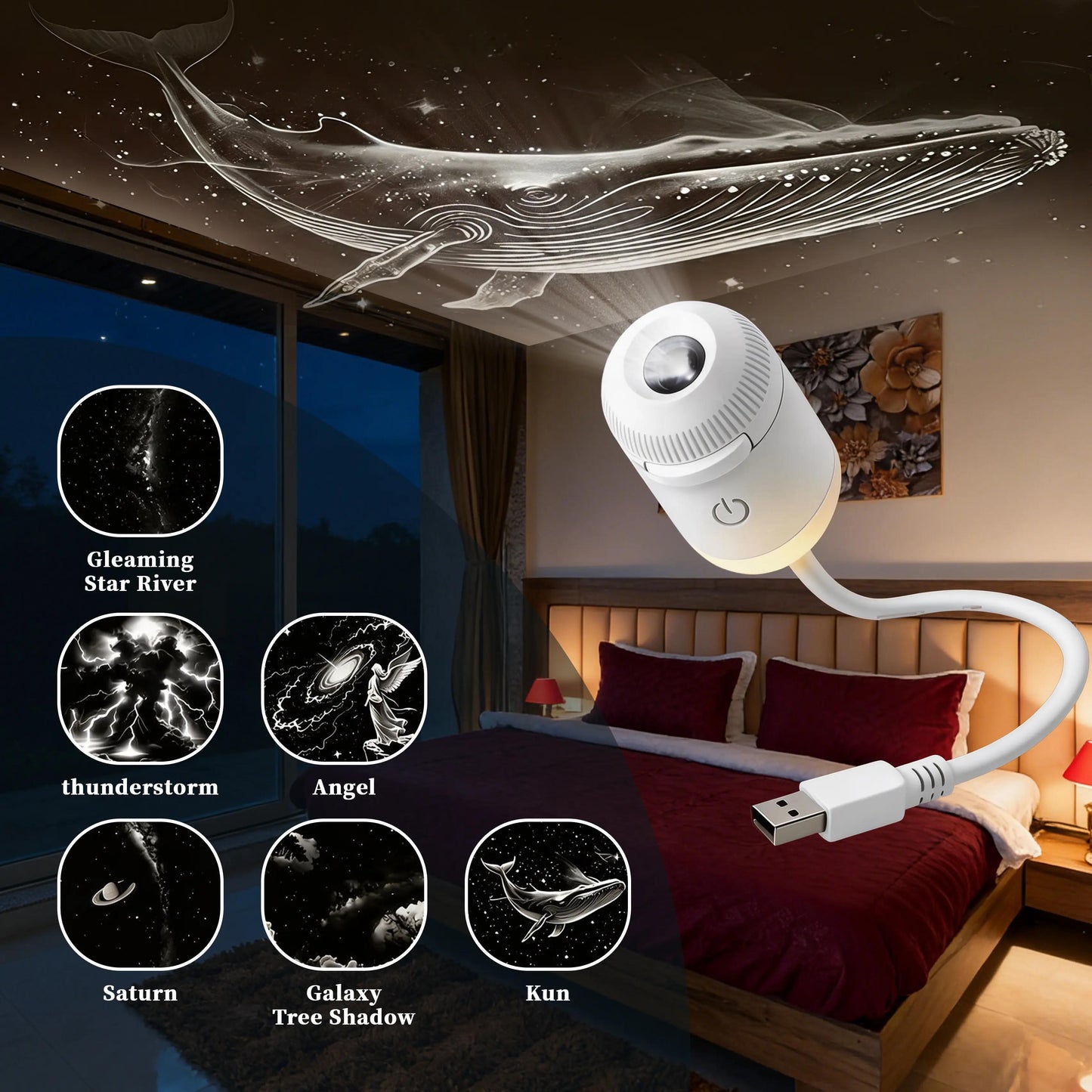 PKNEW® 🍊NEXT-GEN SMART PROJECTION HD Smart Dynamic 5D Holographic Night Light Projector💫