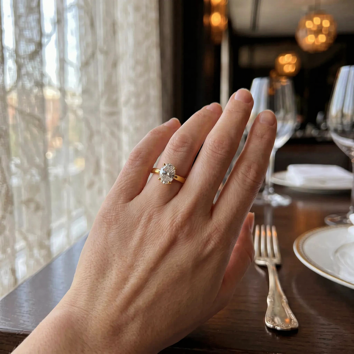💍 Sparkle for Life 🍇- Kéttónusú ovális gyémánt pasziánsz gyűrű 14K aranyból | Ma akár -90% 🔥