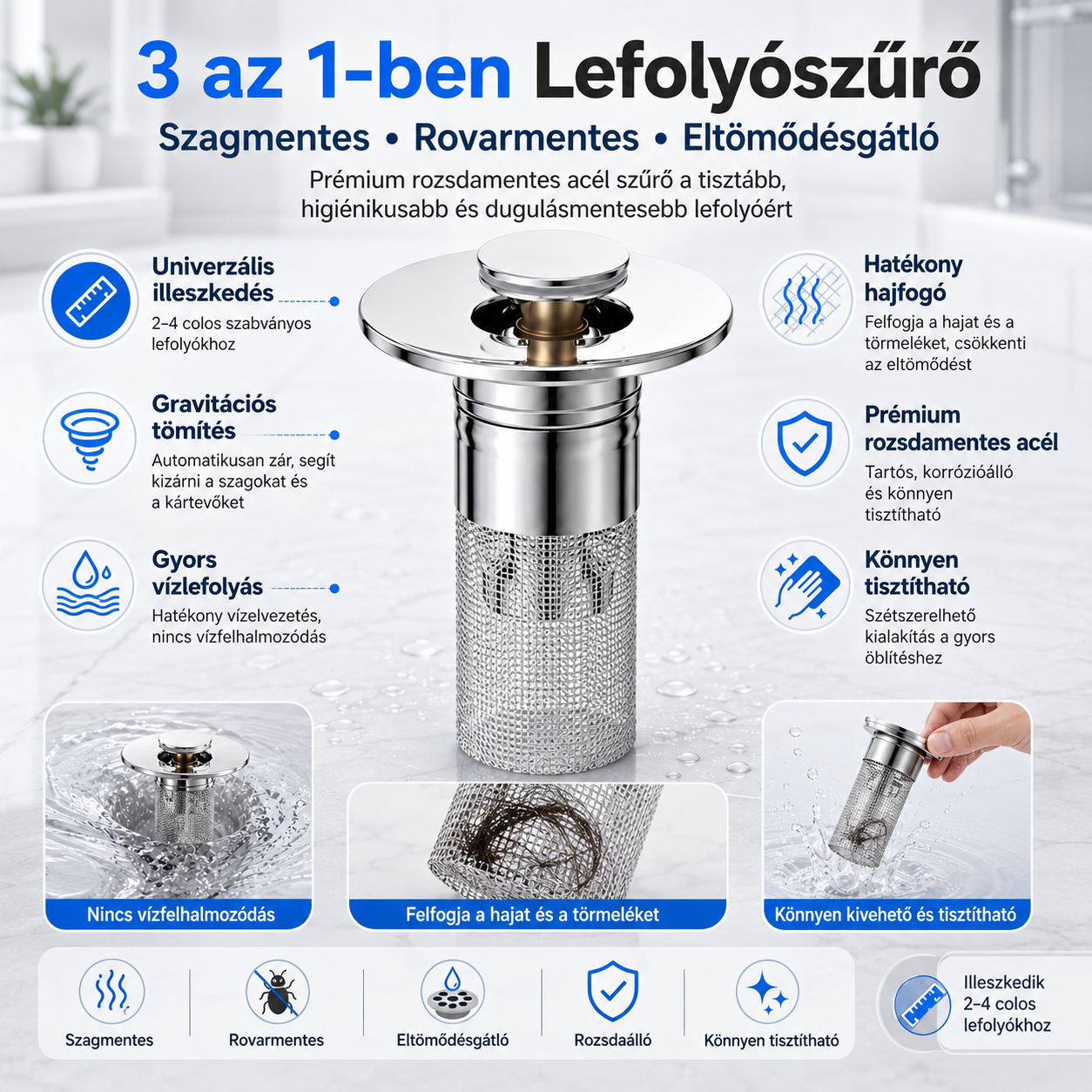 💦 Az akció utolsó napja – 49% kedvezmény💦 Nyitható lefolyószűrő – 💦 Megszünteti a kellemetlen szagokat és megakadályozza a dugulást💦